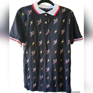 Switch Remarkable Limited Edition Black Bunny Print Polo Shirt Size S